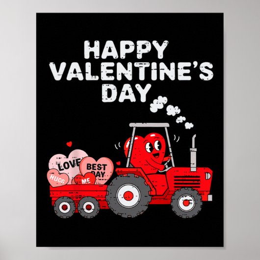 Valentijnsdag hart in trekker Grappig Boerderij Pe Poster (Voorkant)