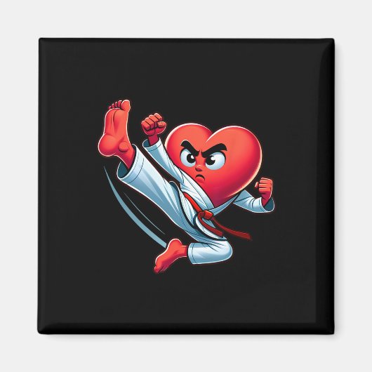 Valentijnsdag Hart Karate Kick Mma Taekwondo Mu Magneet (Voorkant)