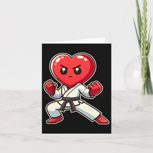 Valentijnsdag Hart Karate Taekwondo Mma Martial Kaart (Voorkant)