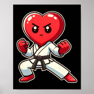 Valentijnsdag Hart Karate Taekwondo Mma Martial Poster