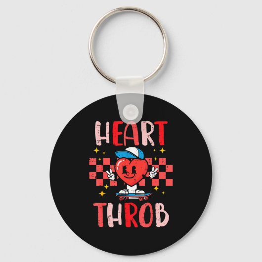 Valentijnsdag Hart Kloppend Skateboard Schattig Pe Sleutelhanger (Voorkant)