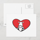 Valentijnsdag Hart Koe Feestdagenkaart (Voorkant / Achterkant)