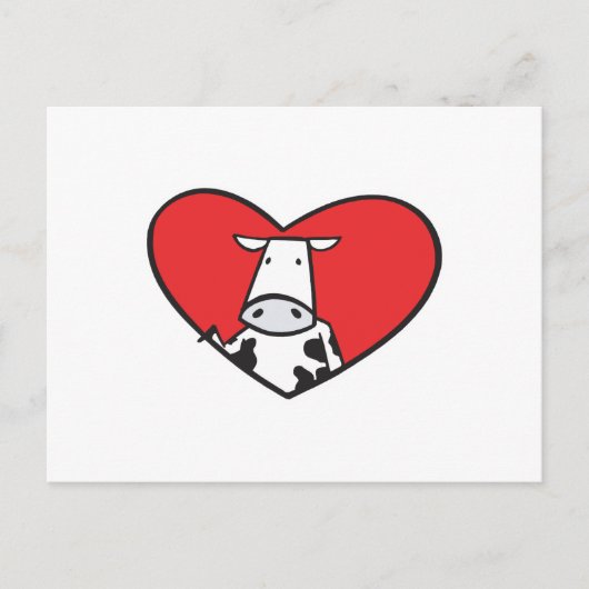 Valentijnsdag Hart Koe Feestdagenkaart (Voorkant)