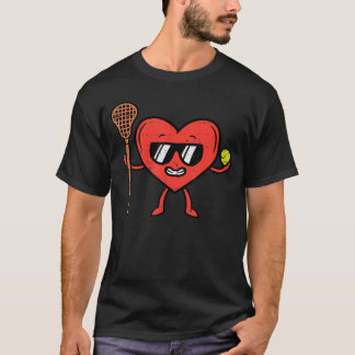 Valentijnsdag Hart Lacrosse Grappige La Sport Mann T-shirt