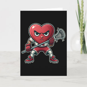Valentijnsdag Hart Lacrosse Team Speler Kaart