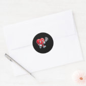 Valentijnsdag Hart Lacrosse Team Speler Sport Ronde Sticker (Envelop)