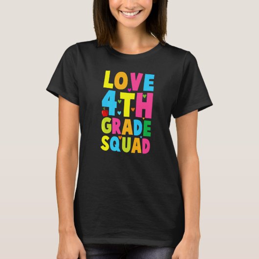 Valentijnsdag Hart Liefde 4e Klas Team Kostuum T-shirt (Voorkant)