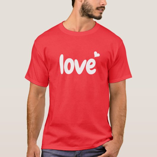 Valentijnsdag Hart Liefde T-shirt (Voorkant)