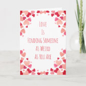 Valentijnsdag Hart Lijst | Raar samen Kaart (Voorkant)