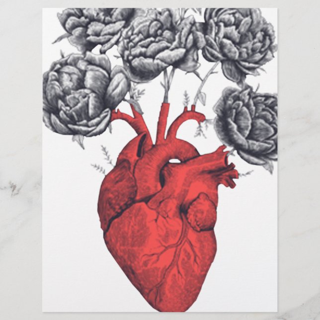 Valentijnsdag hart met bloemen (Voorkant)