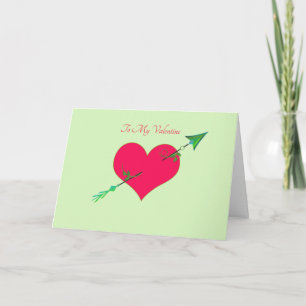 Valentijnsdag Hart Met Pijl Kaart