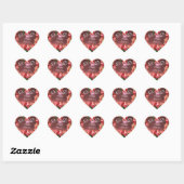 VALENTIJNSDAG HART MET PINKROSES MONOGRAM STICKER (Vel)