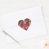 VALENTIJNSDAG HART MET PINKROSES MONOGRAM STICKER (Envelop)