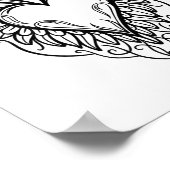 Valentijnsdag hart met vleugels Tattoo stijl Symbo Poster (Hoek)
