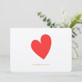 Valentijnsdag hart minimalistisch kaart (Staand voorkant)