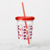 Valentijnsdag Hart Monogram Acryl Drinkbeker (Links)