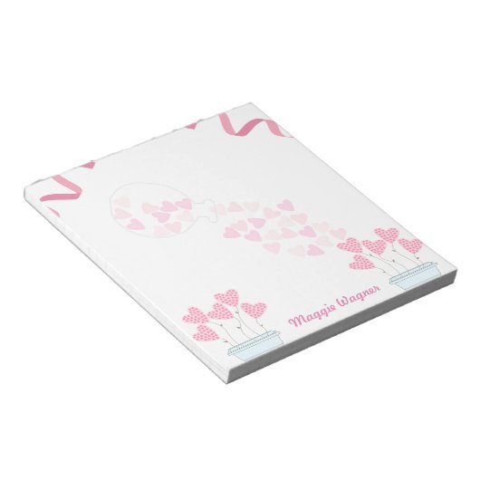 Valentijnsdag  hart notitieblok (Schuin)