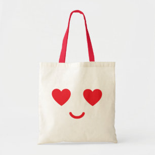 Valentijnsdag Hart Ogen Glimlach Schattig Liefdesg Tote Bag