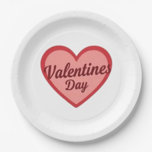 Valentijnsdag hart ontwerp papieren bordje (Voorkant)