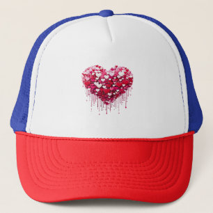 Valentijnsdag Hart Ontwerpen Spatverf Kunst Trucker Pet