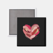 Valentijnsdag Hart Penseelstreek Magneet (Voorkant / Achterkant)