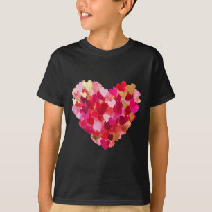 Valentijnsdag Hart Penseelstreek Schattig Meisjesa T-shirt