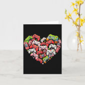 Valentijnsdag hart pixel videogame controller kaart (Gele Bloem)