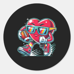 Valentijnsdag hart quarterback ontvanger Football Ronde Sticker