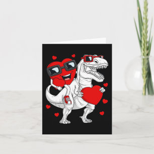 Valentijnsdag Hart Rijden Dinosaurus T Rex Fun Boy Kaart