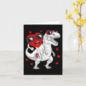 Valentijnsdag Hart Rijden Dinosaurus T Rex Fun Boy Kaart (Gele Bloem)