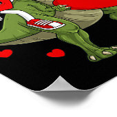 Valentijnsdag Hart Rijden Dinosaurus T Rex Fun Boy Poster (Hoek)
