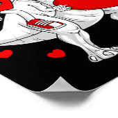 Valentijnsdag Hart Rijden Dinosaurus T Rex Fun Boy Poster (Hoek)