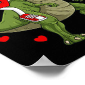 Valentijnsdag Hart Rijden Dinosaurus T Rex Fun Boy Poster (Hoek)
