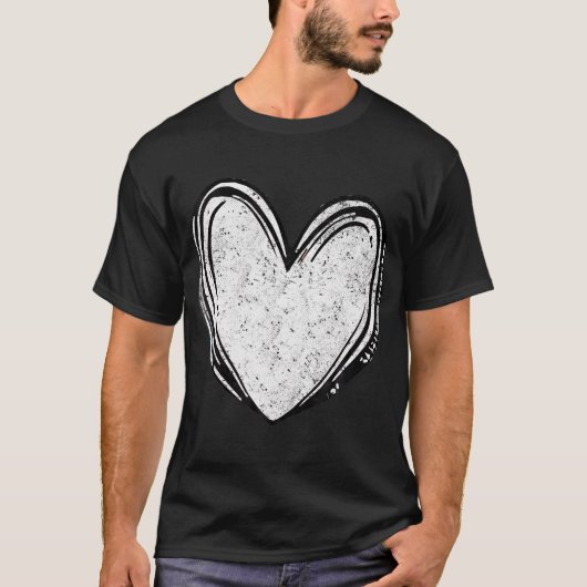 Valentijnsdag hart rode geplakte Mannen T-shirt (Voorkant)