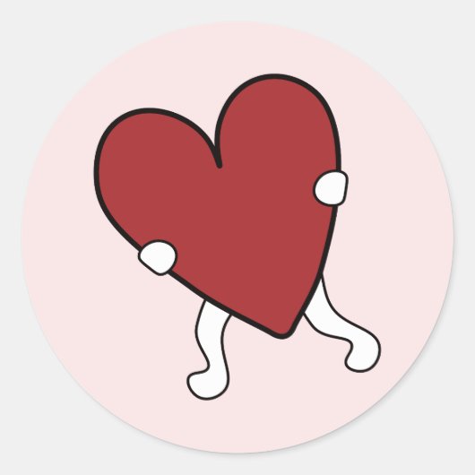 Valentijnsdag Hart Ronde Sticker (Voorkant)
