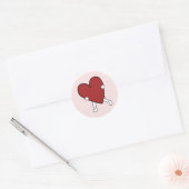 Valentijnsdag Hart Ronde Sticker (Envelop)