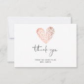 Valentijnsdag hart roos goud bedankt kaart (Voorkant)