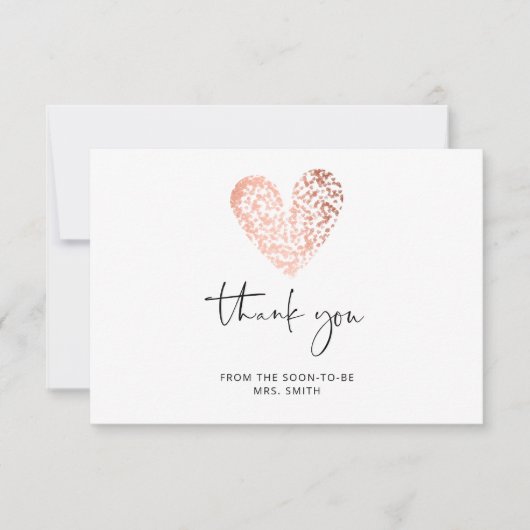 Valentijnsdag hart roos goud bedankt kaart (Voorkant)