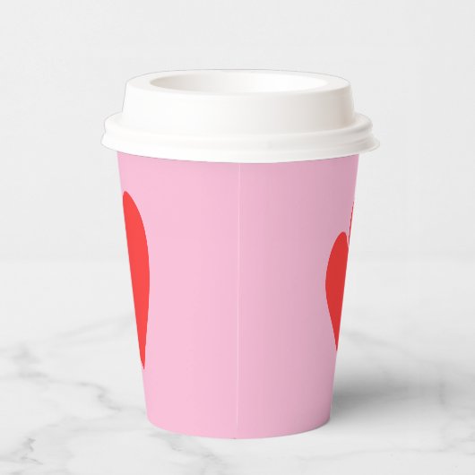 Valentijnsdag hart roze en rood papieren bekers (Rechts)