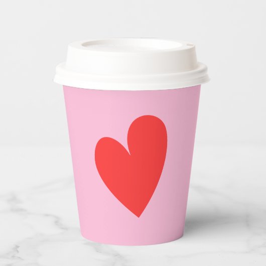 Valentijnsdag hart roze en rood papieren bekers (Voorkant)