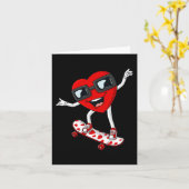 Valentijnsdag Hart Skateboardrijdende Jongens Kids Kaart (Gele Bloem)