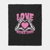 Valentijnsdag Hart Skelet Handen Hart Fleece Deken (Voorkant)