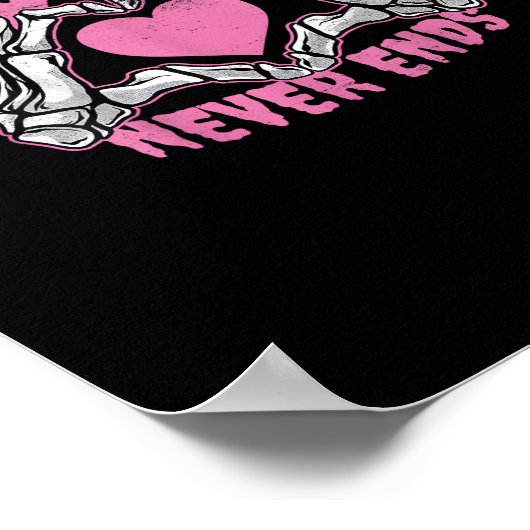 Valentijnsdag Hart Skelet Handen Hart Poster (Hoek)