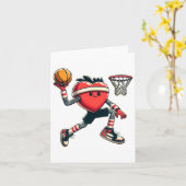 Valentijnsdag Hart Sketll Slam Dunk Teamspeler Kaart (Gele Bloem)