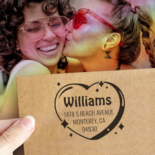 Valentijnsdag hart Snoep retouradres Zelfinktende Stempel