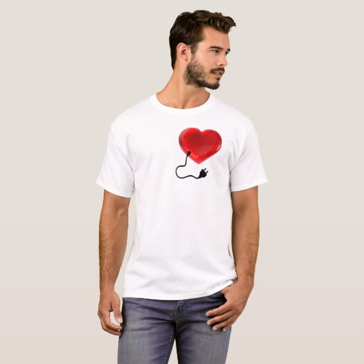 Valentijnsdag Hart Socket Plug Pair Love Gift T-shirt (Voorkant volledig)