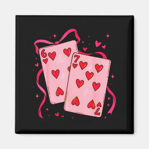 Valentijnsdag Hart Speelkaarten In Love Grappig 6 Magneet