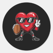 Valentijnsdag Hart Spelen Football Jongens Meisjes Ronde Sticker (Voorkant)