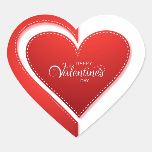 Valentijnsdag Hart Sticker (Voorkant)