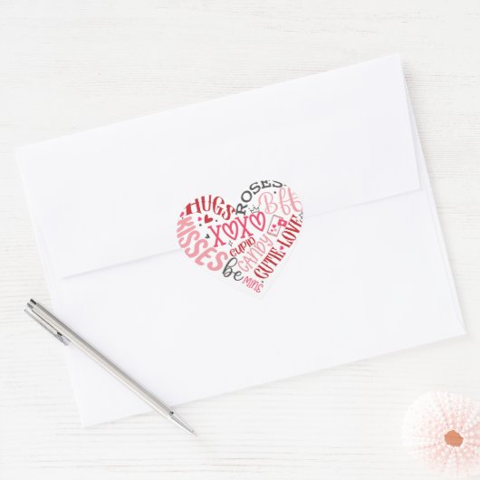 Valentijnsdag Hart Sticker (Envelop)